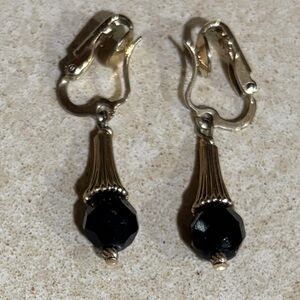 Chic Black and Gold Dangle Earrings